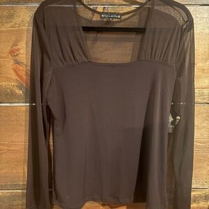 Suzie In The City Elegant Black Sheer Blouse